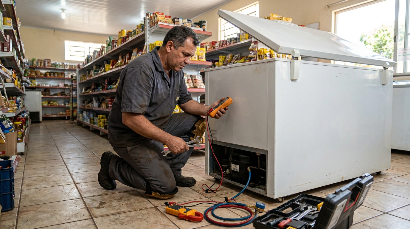 Troca de termostato de freezer em Manassu, Jaboatão dos Guararapes‑PE